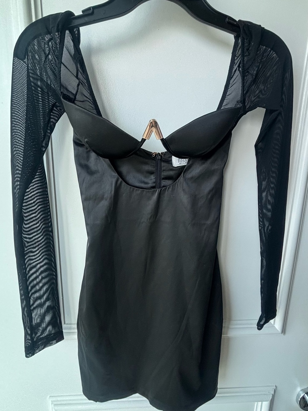 Oh Polly Black Satin Dress Lining